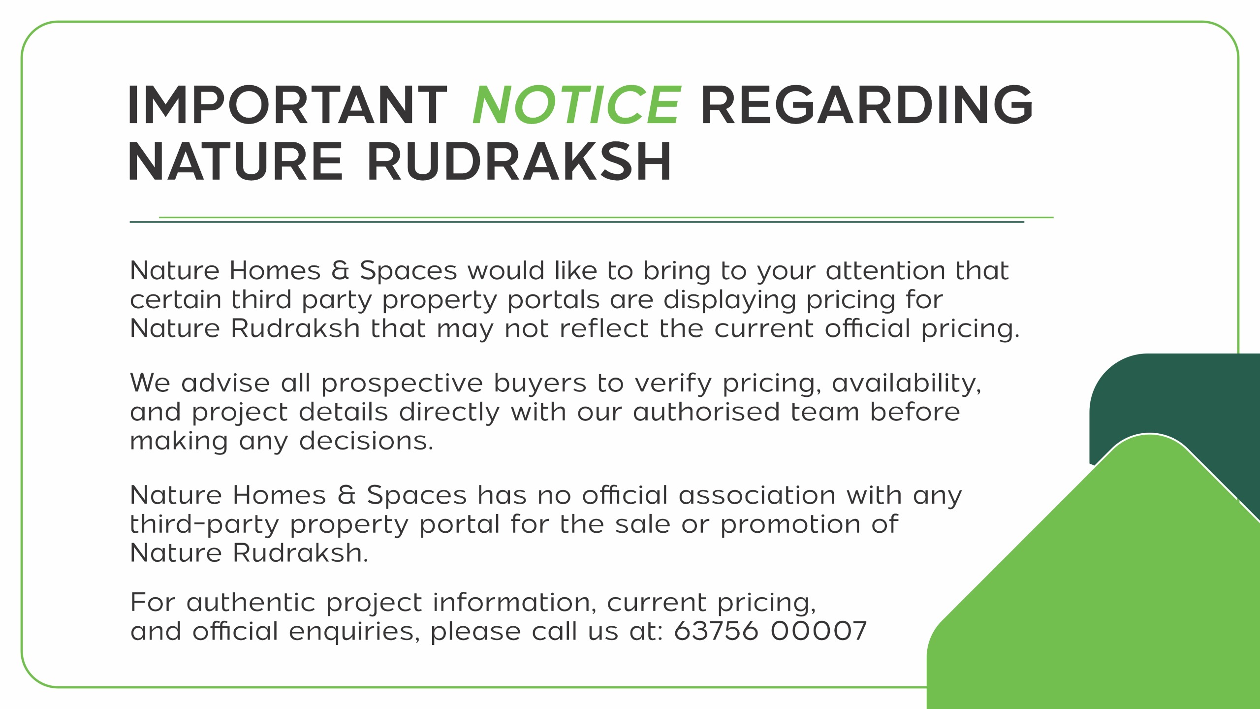 Important Notice Regarding Nature Rudraksh